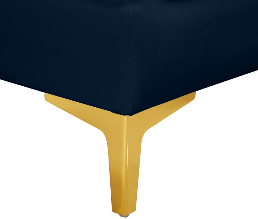 Alina Blue Velvet Modular Corner Chair - 604Navy-Corner - Vega Furniture