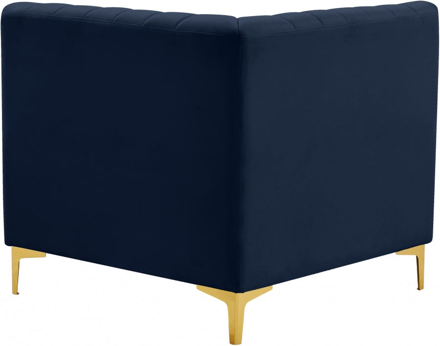 Alina Blue Velvet Modular Corner Chair - 604Navy-Corner - Vega Furniture