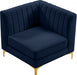 Alina Blue Velvet Modular Corner Chair - 604Navy-Corner - Vega Furniture