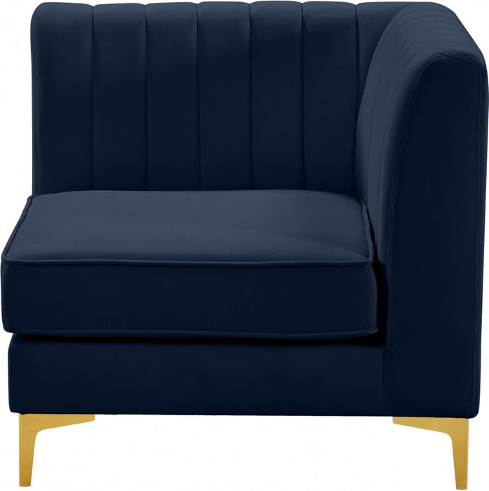 Alina Blue Velvet Modular Corner Chair - 604Navy-Corner - Vega Furniture