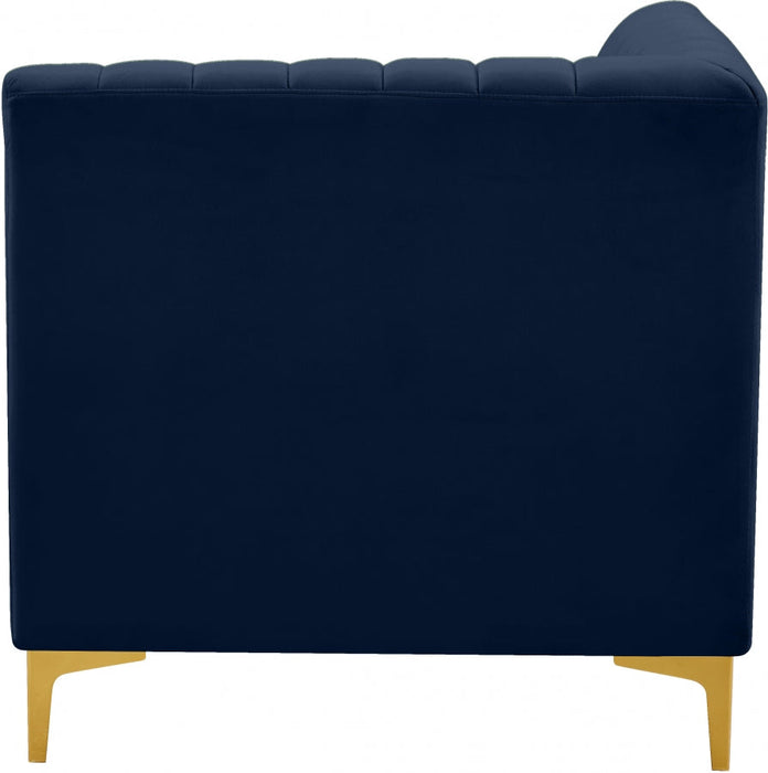 Alina Blue Velvet Modular Corner Chair - 604Navy-Corner - Vega Furniture