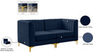 Alina Blue Velvet Modular Loveseat - 604Navy-S67 - Vega Furniture