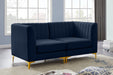 Alina Blue Velvet Modular Loveseat - 604Navy-S67 - Vega Furniture