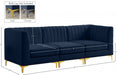 Alina Blue Velvet Modular Sofa - 604Navy-S93 - Vega Furniture