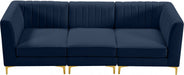 Alina Blue Velvet Modular Sofa - 604Navy-S93 - Vega Furniture