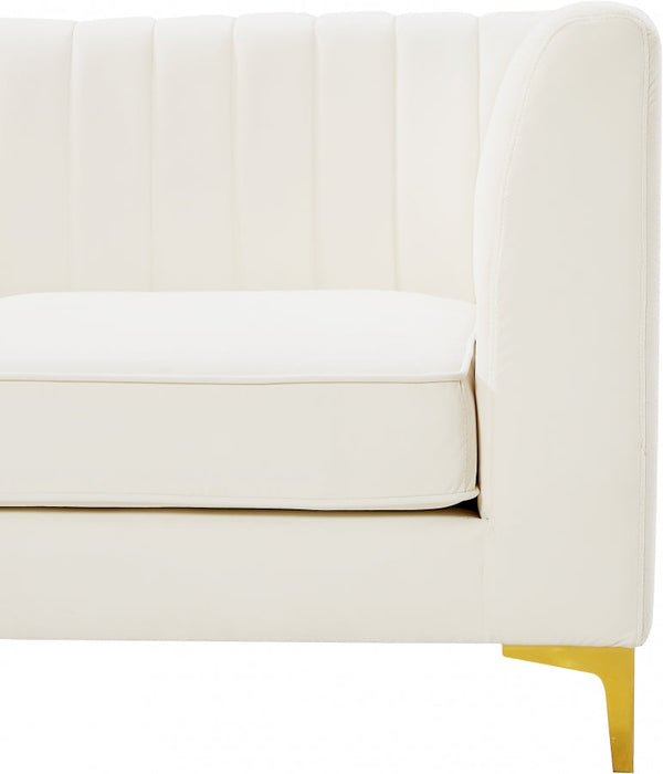 Alina Cream Velvet Modular Armless Chair - 604Cream-Armless - Vega Furniture