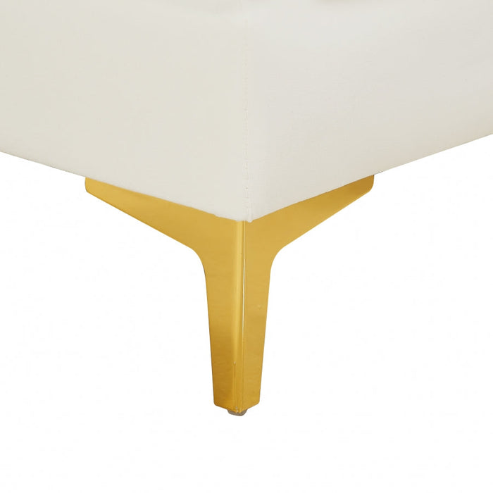 Alina Cream Velvet Modular Armless Chair - 604Cream-Armless - Vega Furniture