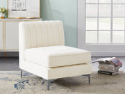 Alina Cream Velvet Modular Armless Chair - 604Cream-Armless - Vega Furniture