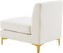 Alina Cream Velvet Modular Armless Chair - 604Cream-Armless - Vega Furniture