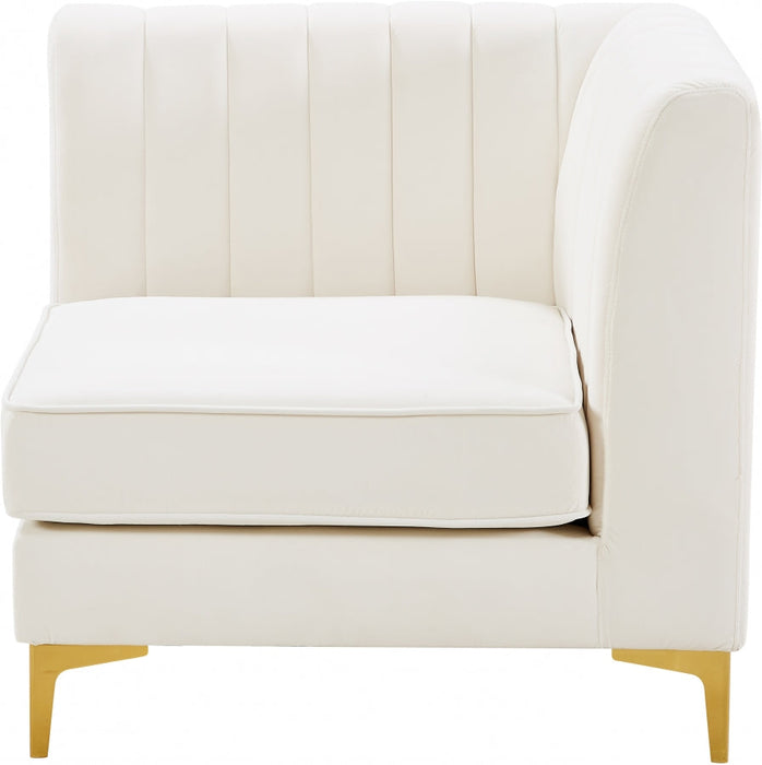 Alina Cream Velvet Modular Corner Chair - 604Cream-Corner - Vega Furniture