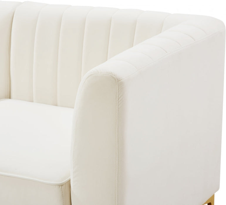 Alina Cream Velvet Modular Corner Chair - 604Cream-Corner - Vega Furniture