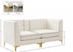 Alina Cream Velvet Modular Loveseat - 604Cream-S67 - Vega Furniture