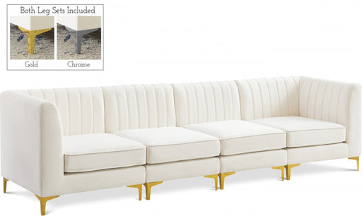 Alina Cream Velvet Modular Sofa - 604Cream-S119 - Vega Furniture