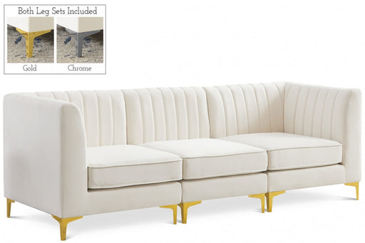 Alina Cream Velvet Modular Sofa - 604Cream-S93 - Vega Furniture