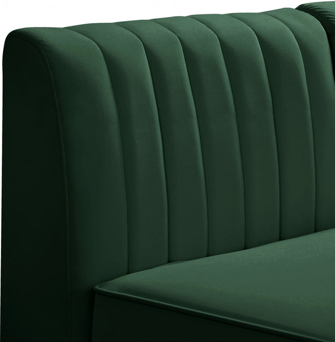 Alina Green Velvet Modular Armless Chair - 604Green-Armless - Vega Furniture