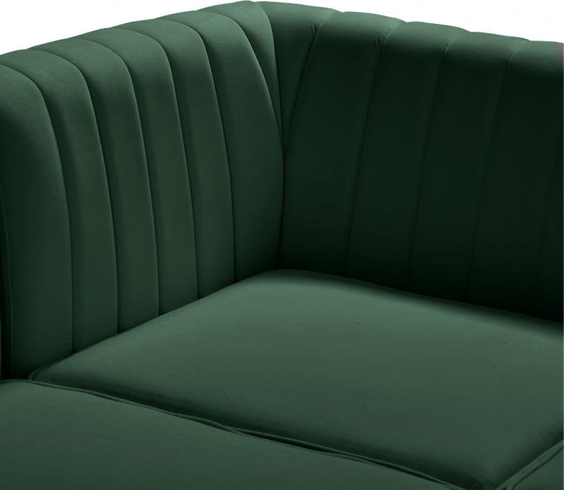 Alina Green Velvet Modular Armless Chair - 604Green-Armless - Vega Furniture