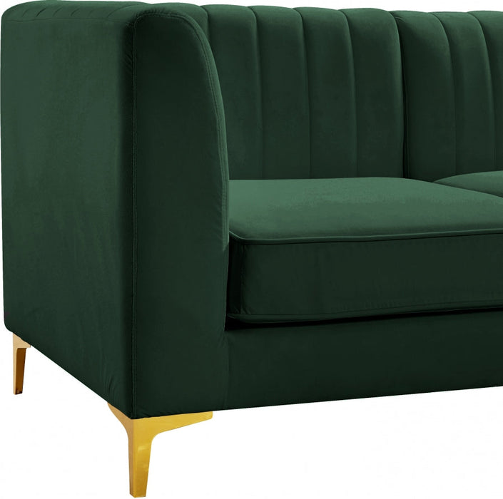 Alina Green Velvet Modular Armless Chair - 604Green-Armless - Vega Furniture