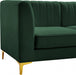 Alina Green Velvet Modular Armless Chair - 604Green-Armless - Vega Furniture