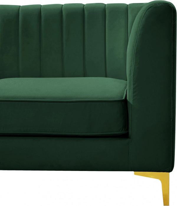 Alina Green Velvet Modular Armless Chair - 604Green-Armless - Vega Furniture