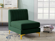 Alina Green Velvet Modular Armless Chair - 604Green-Armless - Vega Furniture