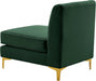 Alina Green Velvet Modular Armless Chair - 604Green-Armless - Vega Furniture