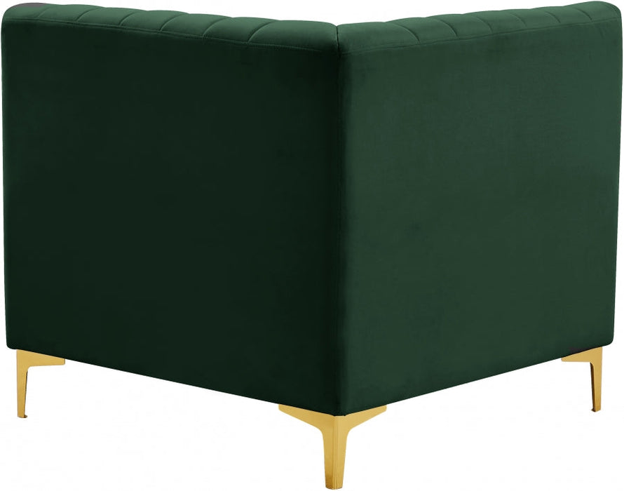 Alina Green Velvet Modular Corner Chair - 604Green-Corner - Vega Furniture