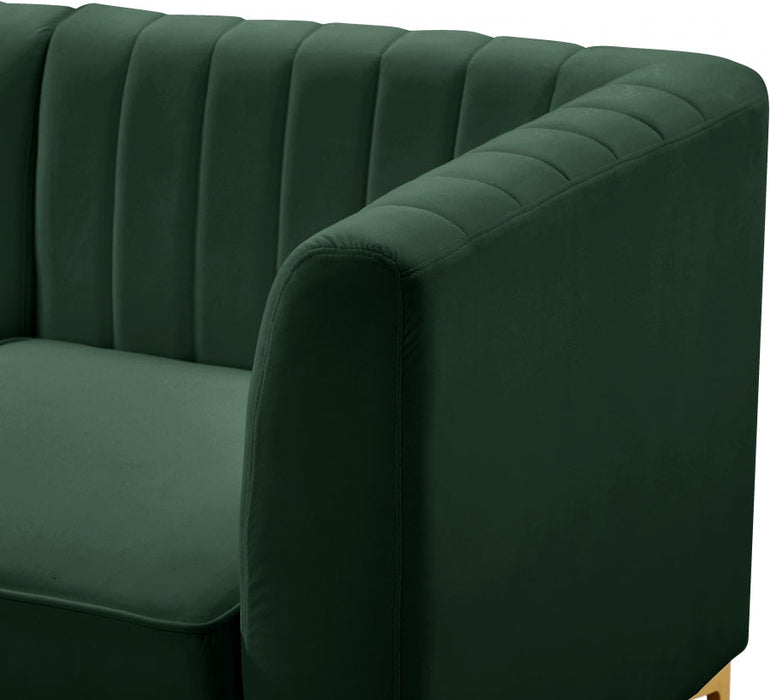 Alina Green Velvet Modular Corner Chair - 604Green-Corner - Vega Furniture