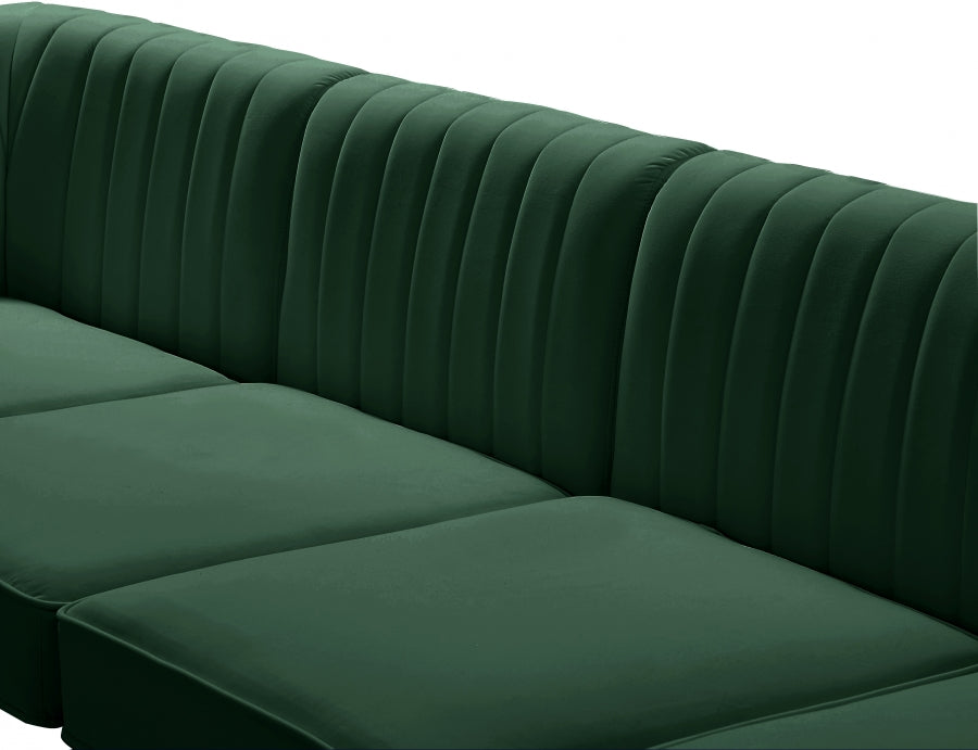 Alina Green Velvet Modular Loveseat - 604Green-S67 - Vega Furniture