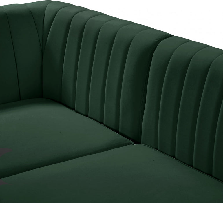 Alina Green Velvet Modular Loveseat - 604Green-S67 - Vega Furniture