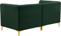 Alina Green Velvet Modular Loveseat - 604Green-S67 - Vega Furniture