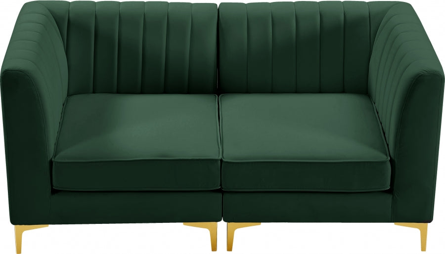 Alina Green Velvet Modular Loveseat - 604Green-S67 - Vega Furniture