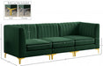 Alina Green Velvet Modular Sofa - 604Green-S93 - Vega Furniture