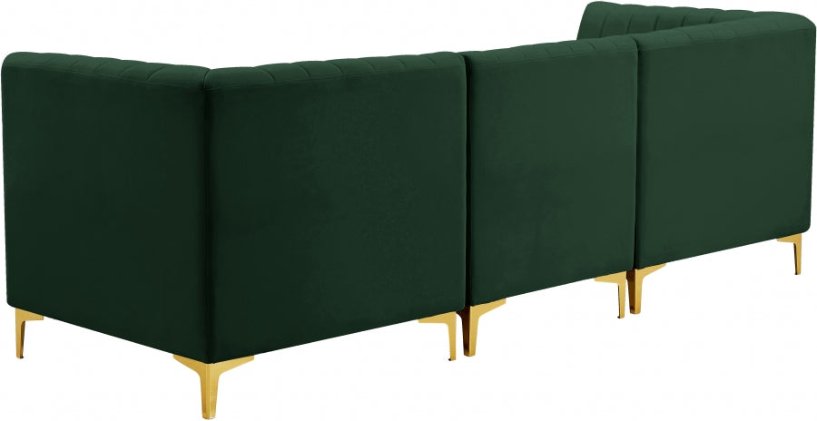 Alina Green Velvet Modular Sofa - 604Green-S93 - Vega Furniture