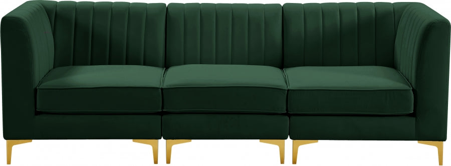 Alina Green Velvet Modular Sofa - 604Green-S93 - Vega Furniture