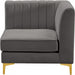 Alina Grey Velvet Modular Corner Chair - 604Grey-Corner - Vega Furniture