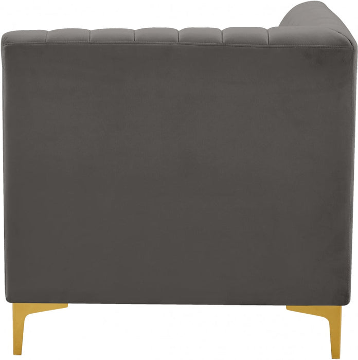 Alina Grey Velvet Modular Corner Chair - 604Grey-Corner - Vega Furniture