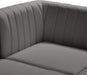 Alina Grey Velvet Modular Loveseat - 604Grey-S67 - Vega Furniture