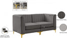 Alina Grey Velvet Modular Loveseat - 604Grey-S67 - Vega Furniture