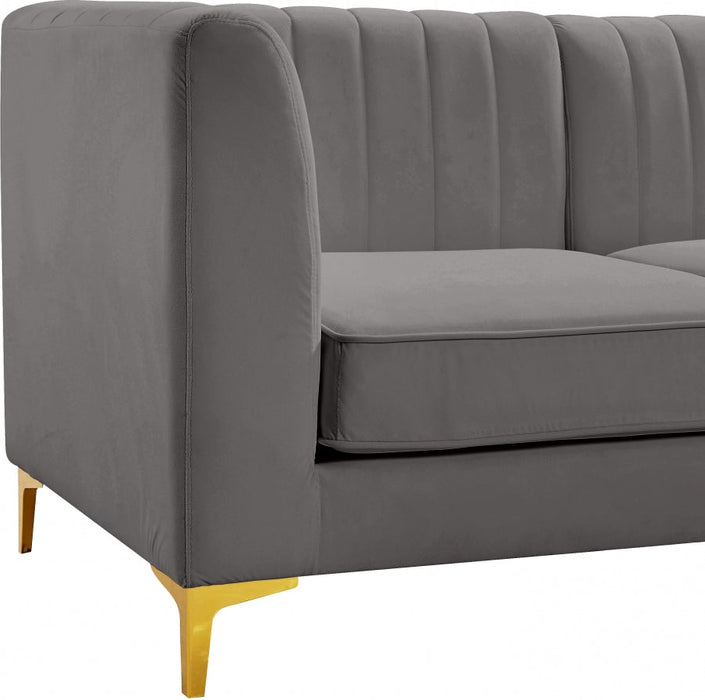 Alina Grey Velvet Modular Sofa - 604Grey-S119 - Vega Furniture