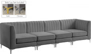 Alina Grey Velvet Modular Sofa - 604Grey-S119 - Vega Furniture