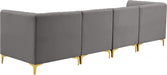 Alina Grey Velvet Modular Sofa - 604Grey-S119 - Vega Furniture