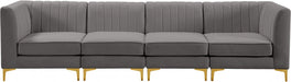 Alina Grey Velvet Modular Sofa - 604Grey-S119 - Vega Furniture