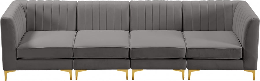 Alina Grey Velvet Modular Sofa - 604Grey-S119 - Vega Furniture