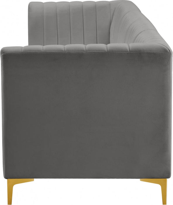 Alina Grey Velvet Modular Sofa - 604Grey-S119 - Vega Furniture