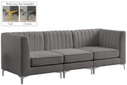 Alina Grey Velvet Modular Sofa - 604Grey-S93 - Vega Furniture