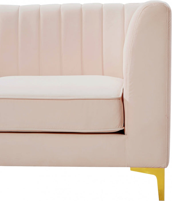 Alina Pink Velvet Modular Armless Chair - 604Pink-Armless - Vega Furniture