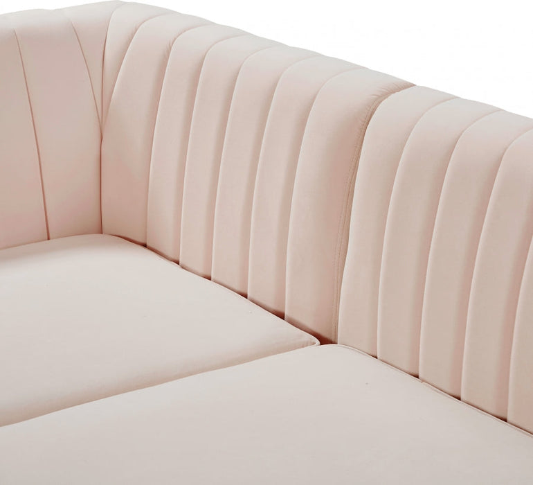 Alina Pink Velvet Modular Armless Chair - 604Pink-Armless - Vega Furniture