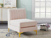 Alina Pink Velvet Modular Armless Chair - 604Pink-Armless - Vega Furniture