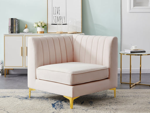 Alina Pink Velvet Modular Corner Chair - 604Pink-Corner - Vega Furniture