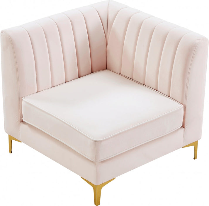 Alina Pink Velvet Modular Corner Chair - 604Pink-Corner - Vega Furniture